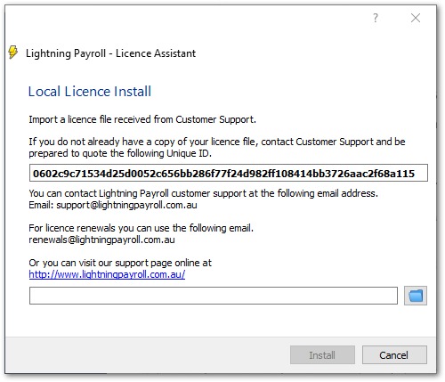 LocalLicenceInstall