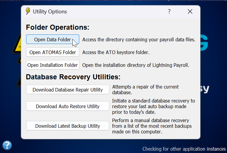 Open Data Folder On Start Up