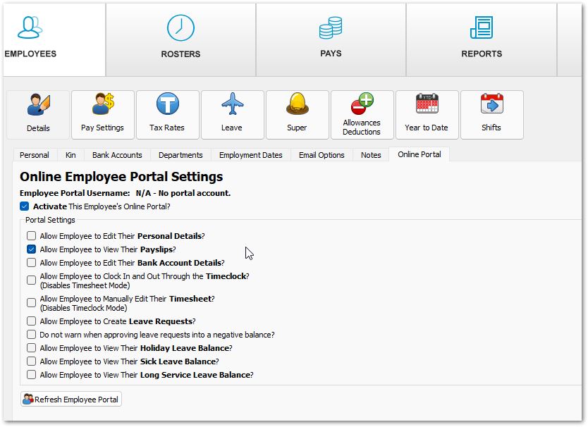 Allow View Payslips