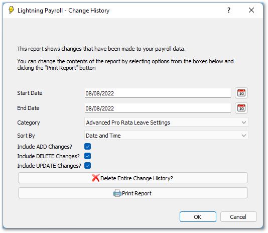 Change History example