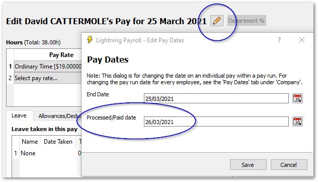 Edit Processed Date
