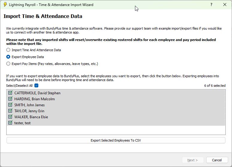 Export BundyPlus files