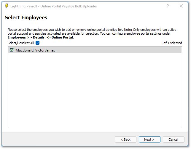 Payslips Employee Specify